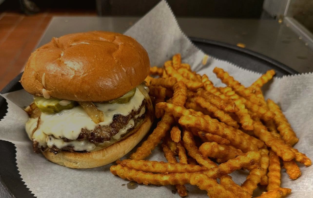 Downtown Social smash burger and fries
