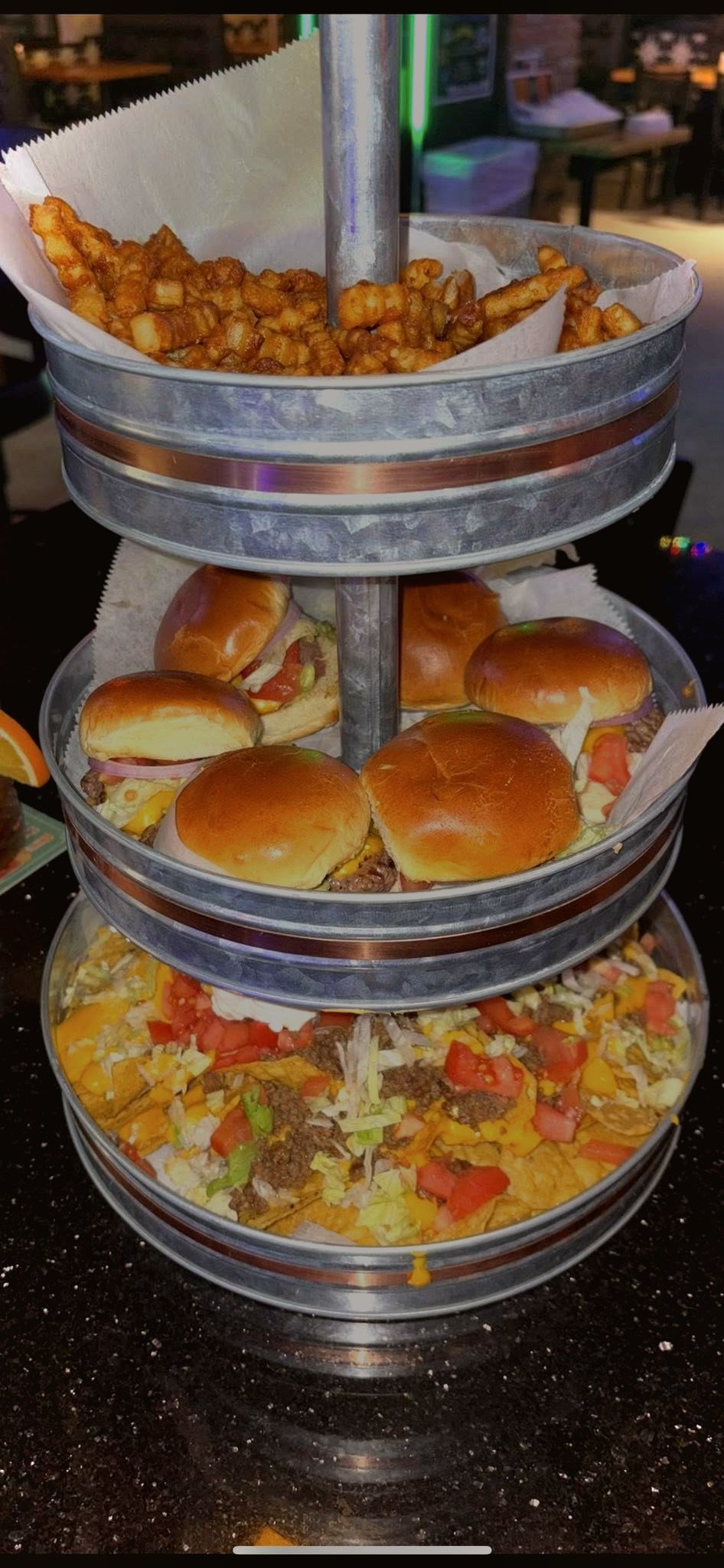 Shareable food tower at Downtown Social